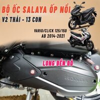 Bộ ốc lốc máy Salaya Inox 304, kèm long đền đỏ xe Vario/Click 125/150 2016-2025 và AB 125/150 2013-2022 (13 con)