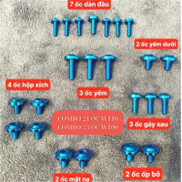 Bộ Ốc Titan Gr5 Lắp Dàn Áo Wave 50/100/110 Kèm Ốc Ốp Pô Hộp Xích Cực Chất