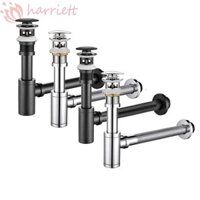 Bộ ống xả P-Trap tròn HUNIU, nút chặn thoát nước bật lên không tràn Loại khử mùi bẫy chai, có thể điều chỉnh độ cao có thể tháo rời Đồng Siphon Drainer Ống nước nhà bếp