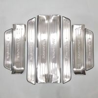 Bộ Ốp bậc cửa, Nẹp bước chân INOX dành cho xe Hyundai Santafe 2015-2018 - Cả bộ
