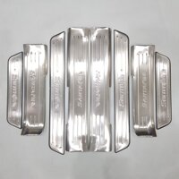 Bộ Ốp bậc cửa, Nẹp bước chân INOX dành cho xe Hyundai Santafe 2015-2018 - Cả bộ