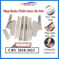 Bộ ốp bậc cửa trong ngoài nẹp bước chân CRV 2018-2023 Inox chống trầy trang trí xe