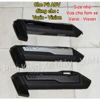 Bộ Ốp Che Pô Xe VARIO 125-150 VISION 2014->2025  Kiểu Dáng ADV Nhựa Đen Bạc Carbon
