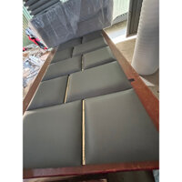 Bộ ốp đầu giường bọc Da màu xám cho nệm 1m6