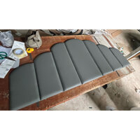 Bộ ốp đầu giường bọc da màu xám đậm