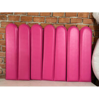 Bộ ốp đầu giường bọc da màu Hồng Ruby xinh xắn (1m2=>2m2)