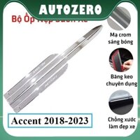 Bộ ốp nẹp sườn Accent 2018-2020-2021-2022-2023 mạ crom bản to trang trí làm đẹp xe - ZERO