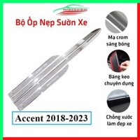 Bộ ốp nẹp sườn Accent 2018-2020-2021-2022-2023 mạ crom bản to trang trí làm đẹp xe