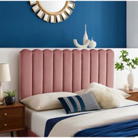 Bộ ốp trang trí đầu giường bọc da màu Hồng cam xinh xắn (1m2=>2m2) cao 70cm