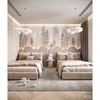 Bộ ốp trang trí đầu giường bọc Da cho bé xinh xắn nhiều size