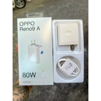 Bộ Oppo Reno9A. Hỗ trợ sạc 80W. Cổng sạc ra usb + dây sạc usb - tyC