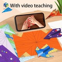 Bộ Origami Máy Bay HEALMEYOU, Bộ Giấy Màu Thủ Công Gấp Học Tập Nghệ Thuật, Giấy 3D Hoạt Hình Giấy Đa Năng Máy Bay Đồ Chơi Tương Tác Cha Mẹ-Con