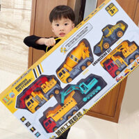 Bộ ôtô đồ chơi PTLUXURY các loại xe công trình, xe tải, máy xúc, máy ủi, xe ben, xe cẩu chất liệu nhựa ABS [ HÀNG TỐT ]