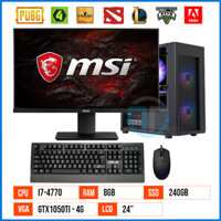 Bộ PC Gaming GT4770 –  Core i7 4770 | 8G | 240G SSD | GTX1050ti 4G | 24″