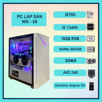 Bộ PC Gaming WK-05 Core i5 13400 , Ram 16GB, VGA 1070 /2060 /3060, NVMe 500GB Mới (BH 36T)