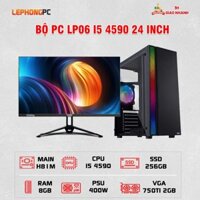 BỘ PC LP06 I5 4590 | 24 INCH FHD | H81M | RAM 8GB | SSD 256GB | GTX750TI 2GB ĐEN TRẮNG HỒNG