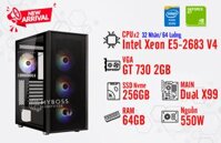 BỘ PC NOX, RENDER DUAL XEON E5-2683 V4/ RAM 64G/ VGA GT 730 2G (32 Nhân - 64 Luồng)