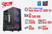 BỘ PC NOX, RENDER DUAL XEON E5-2683 V4/ RAM 64G/ VGA RX 580 8G (32 Nhân - 64 Luồng)