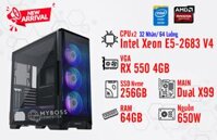 BỘ PC NOX, RENDER DUAL XEON E5-2683 V4/ RAM 64G/ VGA RX 550 4G (32 Nhân - 64 Luồng)