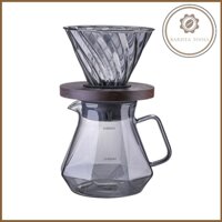 Bộ pha cà phê bằng giấy lọc ( Drip coffee ) 600ml - BỘ LỤC GIÁC XÁM TRO
