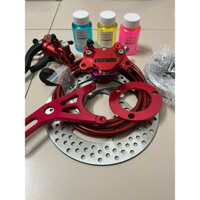 Bộ phanh đĩa sau xe điện heo CNC Funaodo kèm tay phanh trái Fonaodo ( tặng kèm long đền+ ốc heo)