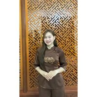 Bộ Pháp Phục Đi Chùa Hoa Sen Cúp Ngực AP011 - quần áo đi chùa, bộ ngắn - PG An Phước