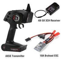 Bộ phát AUSTAR AX5S 2.4G 3CH AX-5X + bộ thu 10A ESC cho xe Crawler RC TRX4 SCX10 D90 TG3 X6 X4 Q65 MN90 1/10 1/8