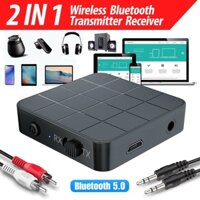 Bộ phát Bluetooth 5.0 Bộ thu Bluetooth Bộ điều hợp âm thanh 2 trong 1 Bộ điều hợp Bluetooth Mini di động RCA AUX Quang kỹ thuật số 3.5mm Bộ điều hợp âm thanh không dây trên ô tô TV Máy tính gia đình