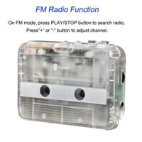 Bộ phát Bluetooth Stereo Trình phát Cassette trong suốt với Đài FM Chức năng tự động đảo ngược Máy nghe nhạc Cassette Bluetooth di động