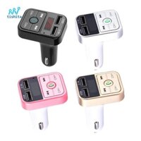 Bộ phát FM trên ô tô rảnh tay không dây Tishita Bluetooth3.0 Máy nghe nhạc MP3 2 Bộ sạc USB -