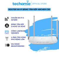 Bộ Phát Router Wifi Băng Tần Kép Chuẩn AC1200 Archer C50, Thiết Kế Tản Nhiệt, 4 Ăngten Vùng Phủ Rộng Lớn Cho Gia Đình