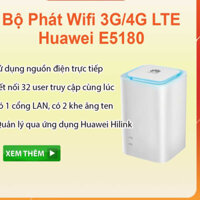 Bộ Phát Wifi 3G/4G LTE Huawei E5180 Cube 150Mbps - Có Cổng Lan – Hỗ Trợ 32 Thiết Bị Kết Nối