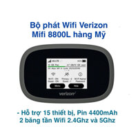 Bộ phát wifi 4G Verizon Mifi 8800L hàng Mỹ, Pin 4400mAh