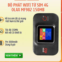 Bộ Phát Wifi Cầm Tay 4G/3G OLAX MF982, E5785 Pro, H809 Pro Màn Hình LCD Tốc Độ 150Mb - Hỗ Trợ Sim 4G Đa Mạng, Nhỏ Gọn