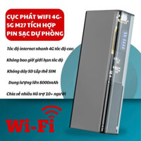 Bộ phát wifi M27- Phát Wifi Kèm Sạc Dự Phòng Dung Tích Lớn không dây,4G cầm tay kết nối nhiều thiết bị