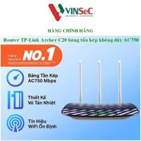 Bộ phát Wifi ( Router không dây ) TP-Link Archer C20 Băng Tần Kép - Hàng Chính Hãng