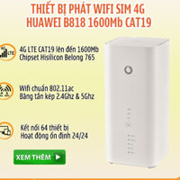 Bộ Phát Wifi từ sim 4g Huawei B818 Cat19 Tốc độ 1.6Gbps - Hỗ Trợ 64 Kết Nối - Wifi Chuẩn AC 1750Mbps - Băng Tần Kép
