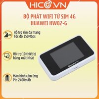 Bộ Phát Wifi từ sim 4G/3G Huawei HW-02G – tốc độ 150Mb -pin 2400mah kết nối 10 user – Hàng xuất thị trường Nhật