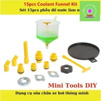 Bộ phễu đổ nước làm mát ô tô chuyên dụng 15 chi tiết