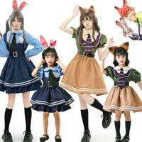 Bộ phim MỚI Disney Zootopia Judy Trang Phục Cho Trẻ Em Bé Gái Bộ Thỏ Cáo Cảnh Sát Nick Duo Cosplay Đầm Đầu Trang Phục Cho Nữ Halloween Phục Sinh Đảng Mặc