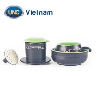 Bộ Phin Cà Phê Sứ UNC Việt Nam - Sử dụng bát giữ nhiệt, nhiều màu sắc, đủ món, pha cafe sẽ ngon hơn. - Màu Xanh Lá