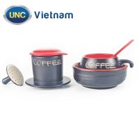 Bộ Phin Cà Phê Sứ UNC Việt Nam - Sử dụng bát giữ nhiệt, nhiều màu sắc, đủ món, pha cafe sẽ ngon hơn. - Màu Cà Phê