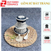 Bộ Phin Pha Cà Phê Gốm Sứ Bát Tràng Cao Cấp Kèm Thìa - Phin Pha Coffee Gốm Sứ - Phin lọc cà phê rang xay