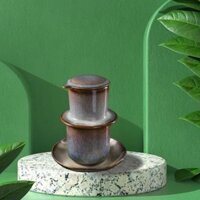 Bộ phin pha cafe gốm sứ men hỏa biến Hồng Tuyết cốc sứ không quai