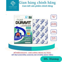 Bổ phổi Duravit chứa Đông trùng Hạ thảo, Thymomodulin, Betaglucan giúp tăng đề kháng, bổ phế, giảm ho, giảm đờm Hộp 50v