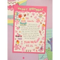 Bộ phong bì giấy viết tay dễ thương Hàn Quốc, thiệp sinh nhật cao cấp, phim hoạt hình, thư tỏ tình, thiệp chúc mừng