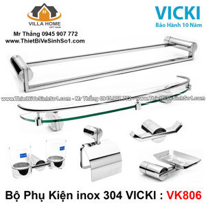 Bộ phụ kiện 6 món inox 304 Vicki VK806