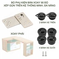 Bộ phụ kiện bàn xoay xếp gọn trên kệ thông minh, bằng thép mạ chống gỉ