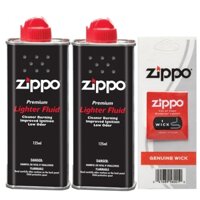 Bộ phụ kiện bật lửa Zippo – 2 Bình Xăng kèm Bấc Zippo