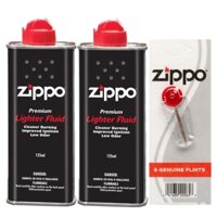 Bộ phụ kiện bật lửa Zippo – 2 Bình Xăng kèm Đá Zippo